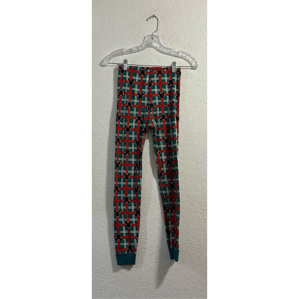 Hanna Andersson Disney Mickey Mouse Holiday Plaid  Pajama Pants 140 10 Christmas